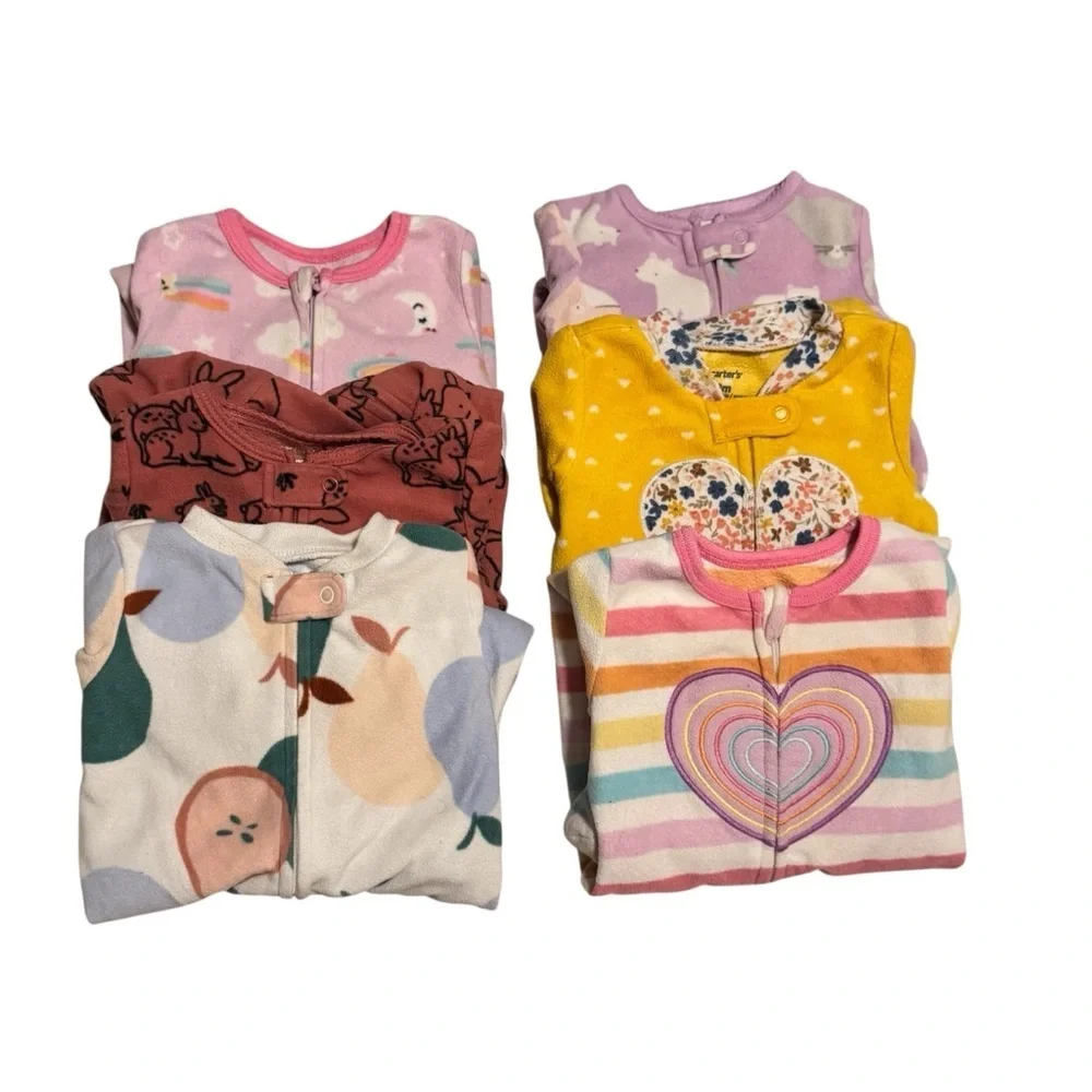 Carter’s Absorba baby girls fleece winter zippered footed onesie pajamas